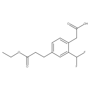 2-(Difluoromethyl)-4-(3-ethoxy-3-oxopropyl)phenylacetic acid结构式