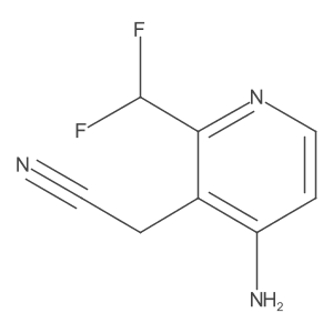 2-(4-Amino-2-(difluoromethyl)pyridin-3-yl)acetonitrile结构式