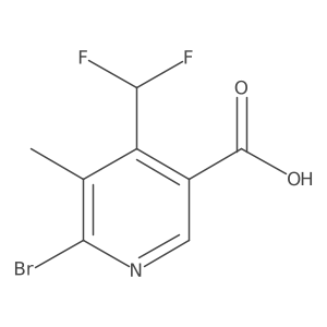 6-Bromo-4-(difluoromethyl)-5-methylnicotinic acid Structure