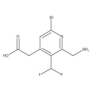 2-(Aminomethyl)-6-bromo-3-(difluoromethyl)pyridine-4-acetic acid结构式