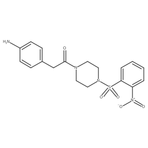 2-(4-Aminophenyl)-1-[4-(2-nitrobenzenesulfonyl)piperazin-1-yl]ethan-1-one Structure