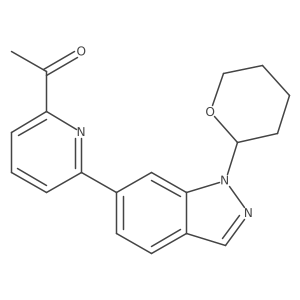 1-[6-[1-(Tetrahydro-2H-pyran-2-yl)-1H-indazol-6-yl]-2-pyridinyl]ethanone结构式