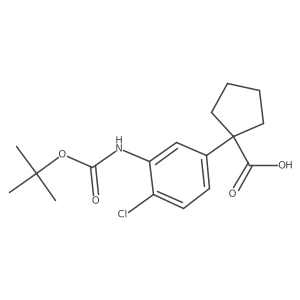 1-(3-{[(Tert-butoxy)carbonyl]amino}-4-chlorophenyl)cyclopentane-1-carboxylic acid结构式