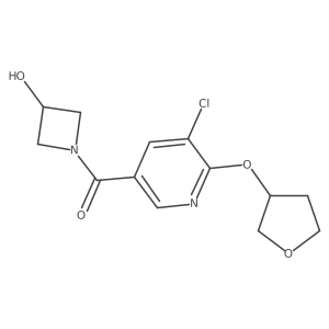 (5-Chloro-6-((tetrahydrofuran-3-yl)oxy)pyridin-3-yl)(3-hydroxyazetidin-1-yl)methanone结构式