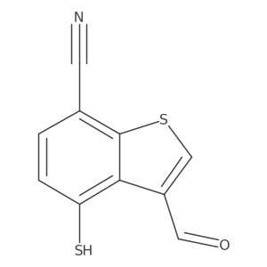 Benzo[b]thiophene-7-carbonitrile, 3-formyl-4-mercapto- Structure
