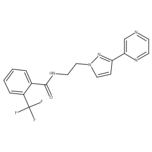 N-(2-(3-(pyrazin-2-yl)-1H-pyrazol-1-yl)ethyl)-2-(trifluoromethyl)benzamide Structure