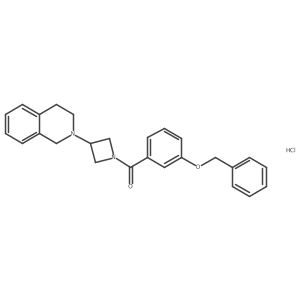 (3-(benzyloxy)phenyl)(3-(3,4-dihydroisoquinolin-2(1H)-yl)azetidin-1-yl)methanone hydrochloride Structure