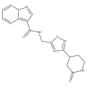 N-[[3-(2-oxopiperidin-4-yl)-1,2,4-oxadiazol-5-yl]methyl]pyrazolo[1,5-a]pyrimidine-3-carboxamide Structure