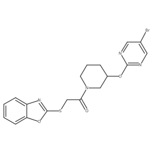 2-(Benzo[d]oxazol-2-ylthio)-1-(3-((5-bromopyrimidin-2-yl)oxy)piperidin-1-yl)ethanone结构式