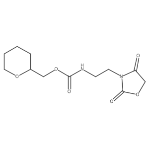 (tetrahydro-2H-pyran-2-yl)methyl (2-(2,4-dioxooxazolidin-3-yl)ethyl)carbamate结构式