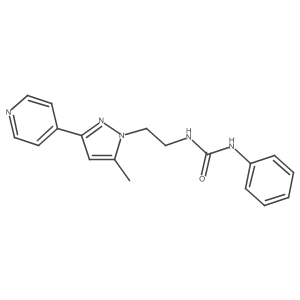1-(2-(5-methyl-3-(pyridin-4-yl)-1H-pyrazol-1-yl)ethyl)-3-phenylurea结构式