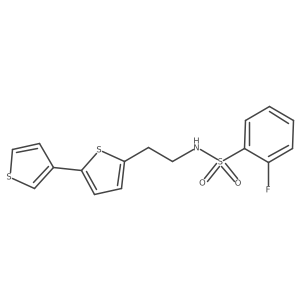 N-(2-([2,3'-bithiophen]-5-yl)ethyl)-2-fluorobenzenesulfonamide Structure