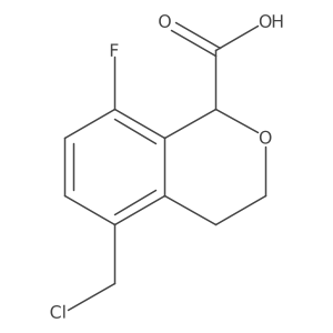 5-(Chloromethyl)-8-fluoro-3,4-dihydro-1H-2-benzopyran-1-carboxylic acid结构式