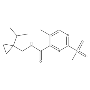 2-methanesulfonyl-5-methyl-N-{[1-(propan-2-yl)cyclopropyl]methyl}pyrimidine-4-carboxamide Structure