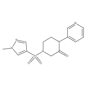 4-[(1-methyl-1H-pyrazol-4-yl)sulfonyl]-1-(pyridin-3-yl)piperazin-2-one结构式