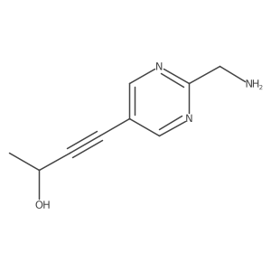 4-[2-(Aminomethyl)pyrimidin-5-yl]but-3-yn-2-ol Structure