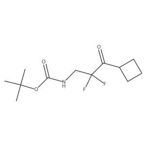 tert-butyl N-(3-cyclobutyl-2,2-difluoro-3-oxopropyl)carbamate结构式