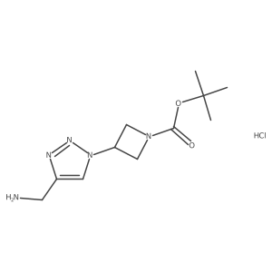 tert-butyl 3-[4-(aminomethyl)-1H-1,2,3-triazol-1-yl]azetidine-1-carboxylate hydrochloride Structure