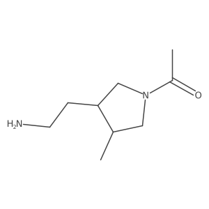 rac-1-[(3R,4R)-3-(2-aminoethyl)-4-methylpyrrolidin-1-yl]ethan-1-one结构式
