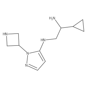 N2-[1-(azetidin-3-yl)-1H-pyrazol-5-yl]-1-cyclopropylethane-1,2-diamine结构式