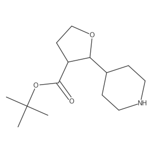 rac-tert-butyl (2R,3S)-2-(piperidin-4-yl)oxolane-3-carboxylate结构式