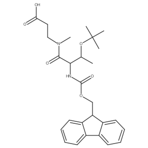 3-[(2S,3R)-3-(tert-butoxy)-2-({[(9H-fluoren-9-yl)methoxy]carbonyl}amino)-N-methylbutanamido]propanoic acid结构式