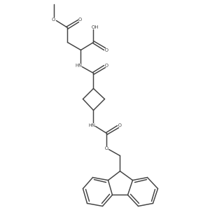 (2R)-4-methoxy-4-oxo-2-{[(1rs,3rs)-3-({[(9H-fluoren-9-yl)methoxy]carbonyl}amino)cyclobutyl]formamido}butanoic acid Structure