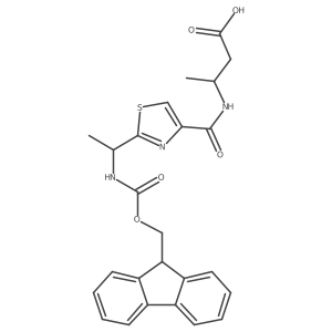 (3S)-3-({2-[1-({[(9H-fluoren-9-yl)methoxy]carbonyl}amino)ethyl]-1,3-thiazol-4-yl}formamido)butanoic acid Structure