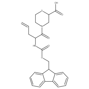 4-[2-({[(9H-fluoren-9-yl)methoxy]carbonyl}amino)pent-4-enoyl]thiomorpholine-2-carboxylic acid结构式