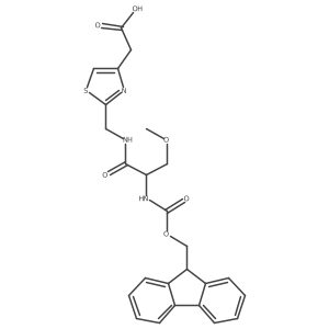 2-(2-{[2-({[(9H-fluoren-9-yl)methoxy]carbonyl}amino)-3-methoxypropanamido]methyl}-1,3-thiazol-4-yl)acetic acid结构式