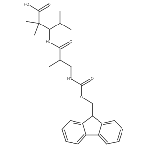 3-[3-({[(9H-fluoren-9-yl)methoxy]carbonyl}amino)-2-methylpropanamido]-2,2,4-trimethylpentanoic acid Structure