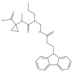 1-{2-[({[(9H-fluoren-9-yl)methoxy]carbonyl}amino)methyl]-N-methylpentanamido}cyclopropane-1-carboxylic acid Structure