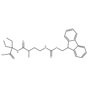 2-ethyl-2-[4-({[(9H-fluoren-9-yl)methoxy]carbonyl}amino)-2-methylbutanamido]butanoic acid结构式