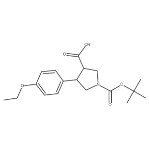 rac-(3R,4S)-1-[(tert-butoxy)carbonyl]-4-(4-ethoxyphenyl)pyrrolidine-3-carboxylic acid Structure