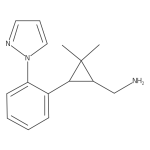 rac-[(1R,3R)-2,2-dimethyl-3-[2-(1H-pyrazol-1-yl)phenyl]cyclopropyl]methanamine结构式