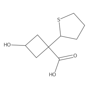 3-Hydroxy-1-(thiolan-2-yl)cyclobutane-1-carboxylic acid Structure