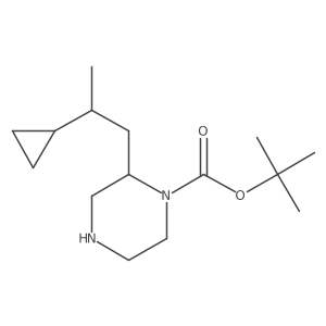 Tert-butyl 2-(2-cyclopropylpropyl)piperazine-1-carboxylate结构式