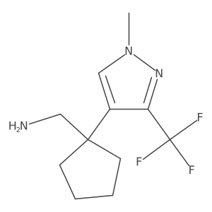 {1-[1-methyl-3-(trifluoromethyl)-1H-pyrazol-4-yl]cyclopentyl}methanamine结构式