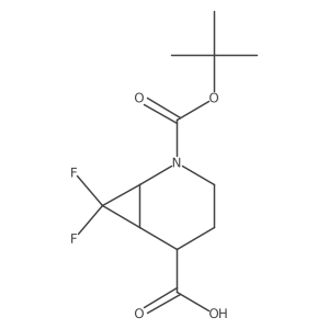 2-(tert-Butoxycarbonyl)-7,7-difluoro-2-azabicyclo[4.1.0]heptane-5-carboxylic acid结构式