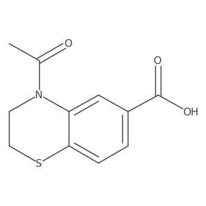 4-acetyl-3,4-dihydro-2H-1,4-benzothiazine-6-carboxylic acid结构式