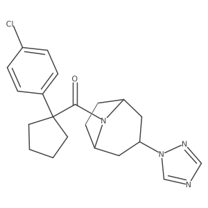 ((1R,5S)-3-(1H-1,2,4-triazol-1-yl)-8-azabicyclo[3.2.1]octan-8-yl)(1-(4-chlorophenyl)cyclopentyl)methanone结构式