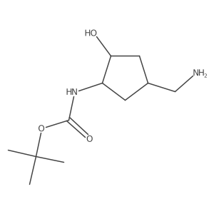 Tert-butyl N-[(1R,2R,4S)-4-(aminomethyl)-2-hydroxycyclopentyl]carbamate Structure