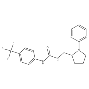 3-{[1-(Pyrimidin-2-yl)pyrrolidin-2-yl]methyl}-1-[4-(trifluoromethyl)phenyl]urea结构式