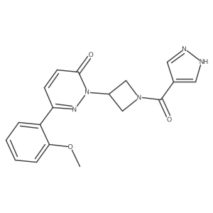6-(2-methoxyphenyl)-2-[1-(1H-pyrazole-4-carbonyl)azetidin-3-yl]-2,3-dihydropyridazin-3-one结构式