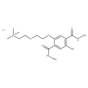 2-(2-(2,5-Di(hydrazinecarbonyl)-4-hydroxyphenoxy)ethoxy)-N,N,N-trimethylethanaminium chloride结构式