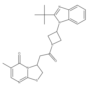3-{2-[3-(2-tert-butyl-1H-1,3-benzodiazol-1-yl)azetidin-1-yl]-2-oxoethyl}-6-methyl-2H,3H,5H-[1,3]thiazolo[3,2-a]pyrimidin-5-one Structure
