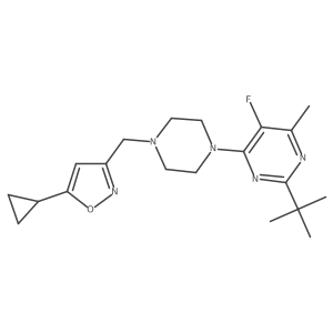 2-Tert-butyl-4-{4-[(5-cyclopropyl-1,2-oxazol-3-yl)methyl]piperazin-1-yl}-5-fluoro-6-methylpyrimidine Structure