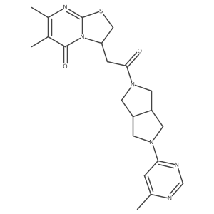 6,7-dimethyl-3-{2-[5-(6-methylpyrimidin-4-yl)-octahydropyrrolo[3,4-c]pyrrol-2-yl]-2-oxoethyl}-2H,3H,5H-[1,3]thiazolo[3,2-a]pyrimidin-5-one结构式