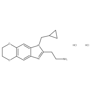 2-[3-(Cyclopropylmethyl)-6,7-dihydro-[1,4]dioxino[2,3-f]benzimidazol-2-yl]ethanamine;dihydrochloride Structure