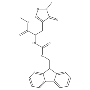 methyl (2R)-2-({[(9H-fluoren-9-yl)methoxy]carbonyl}amino)-3-(5-hydroxy-1-methyl-1H-pyrazol-4-yl)propanoate结构式